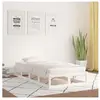 vidaXL Cadre de lit Blanc 75x190 cm Petit simple Bois massif