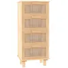 vidaXL Buffet Marron 40x30x90 cm Bois de pin massif et rotin naturel