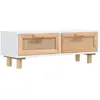 vidaXL Table basse Blanc 80x40x30 cm Bois d'ingénierie et pin massif