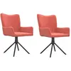 vidaXL Chaises pivotantes à manger lot de 2 Rose Velours