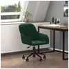 344869  vidaXL Chaise pivotante de bureau Vert foncé Velours