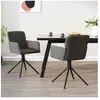 vidaXL Chaises pivotantes à manger lot de 2 Gris foncé Velours