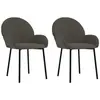 vidaXL Chaises à manger lot de 2 Gris foncé Velours