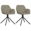 vidaXL Chaises pivotantes à manger lot de 2 Gris clair Velours