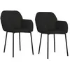 vidaXL Chaises à manger lot de 2 Noir Velours
