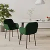 vidaXL Vidaxl Chaises De Salle À Manger 2 Pcs Vert Foncé Velours