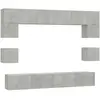 vidaXL Ensemble de meubles TV 8 pcs Gris béton Bois d'ingénierie