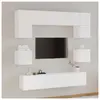 vidaXL Ensemble de meubles TV 8 pcs Blanc Bois d'ingénierie
