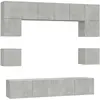 vidaXL Ensemble de meubles TV 8 pcs Gris béton Bois d'ingénierie