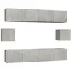 vidaXL Ensemble de meubles TV 6 pcs Gris béton Bois d'ingénierie