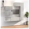 vidaXL Ensemble de meubles TV 6 pcs Gris béton Bois d'ingénierie