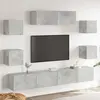 vidaXL Ensemble de meubles TV 7 pcs Gris béton Bois d'ingénierie
