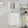 vidaXL Meuble lavabo avec bassin intégré Blanc Bois d'ingénierie