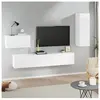 vidaXL Ensemble de meubles TV 4 pcs Blanc Bois d'ingénierie
