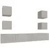 vidaXL Ensemble de meubles TV 6 pcs Gris béton Bois d'ingénierie