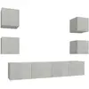 vidaXL Ensemble de meubles TV 6 pcs Gris béton Bois d'ingénierie