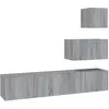 vidaXL Ensemble de meubles TV 4 pcs Sonoma gris Bois d'ingénierie
