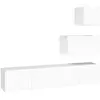 vidaXL Ensemble de meubles TV 4 pcs Blanc Bois d'ingénierie