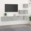 vidaXL Meuble TV mural Gris béton Bois d'ingénierie