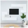 vidaXL Meuble TV mural Blanc Bois d'ingénierie