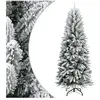 vidaXL Sapin de Noël artificiel avec neige floquée 210 cm PVC et PE