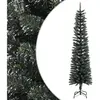 vidaXL Sapin de Noël artificiel mince avec support Vert 210 cm PVC