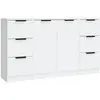 vidaXL Buffets 3 pcs Blanc Bois d'ingénierie