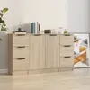 vidaXL Buffets 3 pcs Chêne sonoma Bois d'ingénierie