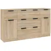 vidaXL Ensemble de buffets 3 pcs Chêne sonoma Bois d'ingénierie