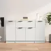 vidaXL Buffets 3 pcs Blanc Bois d'ingénierie