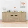 vidaXL Buffets 3 pcs Chêne sonoma Bois d'ingénierie