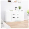 vidaXL Buffets 2 pcs Blanc 60x30x70 cm Bois d'ingénierie