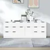 vidaXL Buffets 3 pcs Blanc Bois d'ingénierie