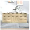 vidaXL Buffets 3 pcs Chêne sonoma Bois d'ingénierie