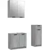 vidaXL Ensemble d'armoires de salle de bain 3 pcs sonoma gris