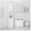 vidaXL Ensemble d'armoires salle de bain 3 pcs blanc bois d'ingénierie