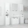 vidaXL Meubles de salle de bain 5 pcs Blanc Bois d'ingénierie
