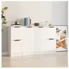 vidaXL Buffets 3 pcs Blanc Bois d'ingénierie