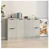 vidaXL Buffets 3 pcs gris béton bois d'ingénierie