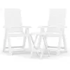 vidaXL Ensemble à manger de jardin 3 pcs Blanc Polypropylène