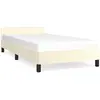 vidaXL Cadre de lit avec tête de lit Crème 90x190 cm Similicuir