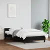 vidaXL Cadre de lit avec tête de lit Noir 90x200 cm Similicuir