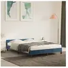 vidaXL Cadre de lit avec tête de lit Bleu foncé 140x200 cm Velours