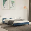vidaXL Cadre de lit avec tête de lit Bleu foncé 140x190 cm Velours