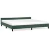vidaXL Cadre de lit avec tête de lit Vert foncé 200x200 cm Velours