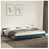 vidaXL Cadre de lit avec tête de lit Bleu foncé 200x200 cm Velours