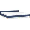 vidaXL Cadre de lit avec tête de lit Bleu 200 x 200 cm Tissu