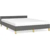 vidaXL Cadre de lit avec tête de lit Gris foncé 140x200 cm Tissu