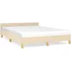vidaXL Cadre de lit avec tête de lit Crème 140x200 cm Tissu