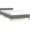 vidaXL Cadre de lit avec tête de lit Gris foncé 90x200 cm Tissu